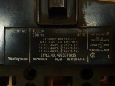 USED WESTINGHOUSE FB3020