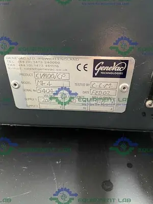 USED GENEVAC DD4 X EVAPORATOR W/ GENEVAC CVP 100 VACUUM PUMP