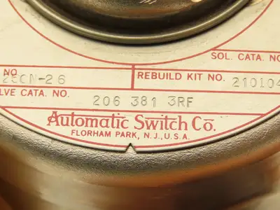Asco 206 381 3RF Bronze Solenoid Valve Air or Inert Gas 2-Way 1/4" NPT 125VDC