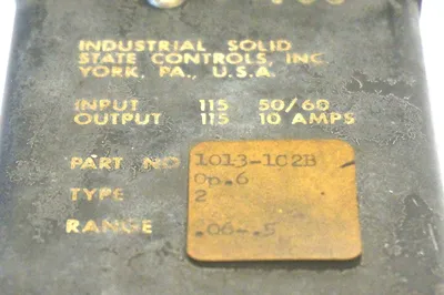 USED INDUSTRIAL SOLID STATE CONTROLS 1013-1C2B TIMER 10131C2B