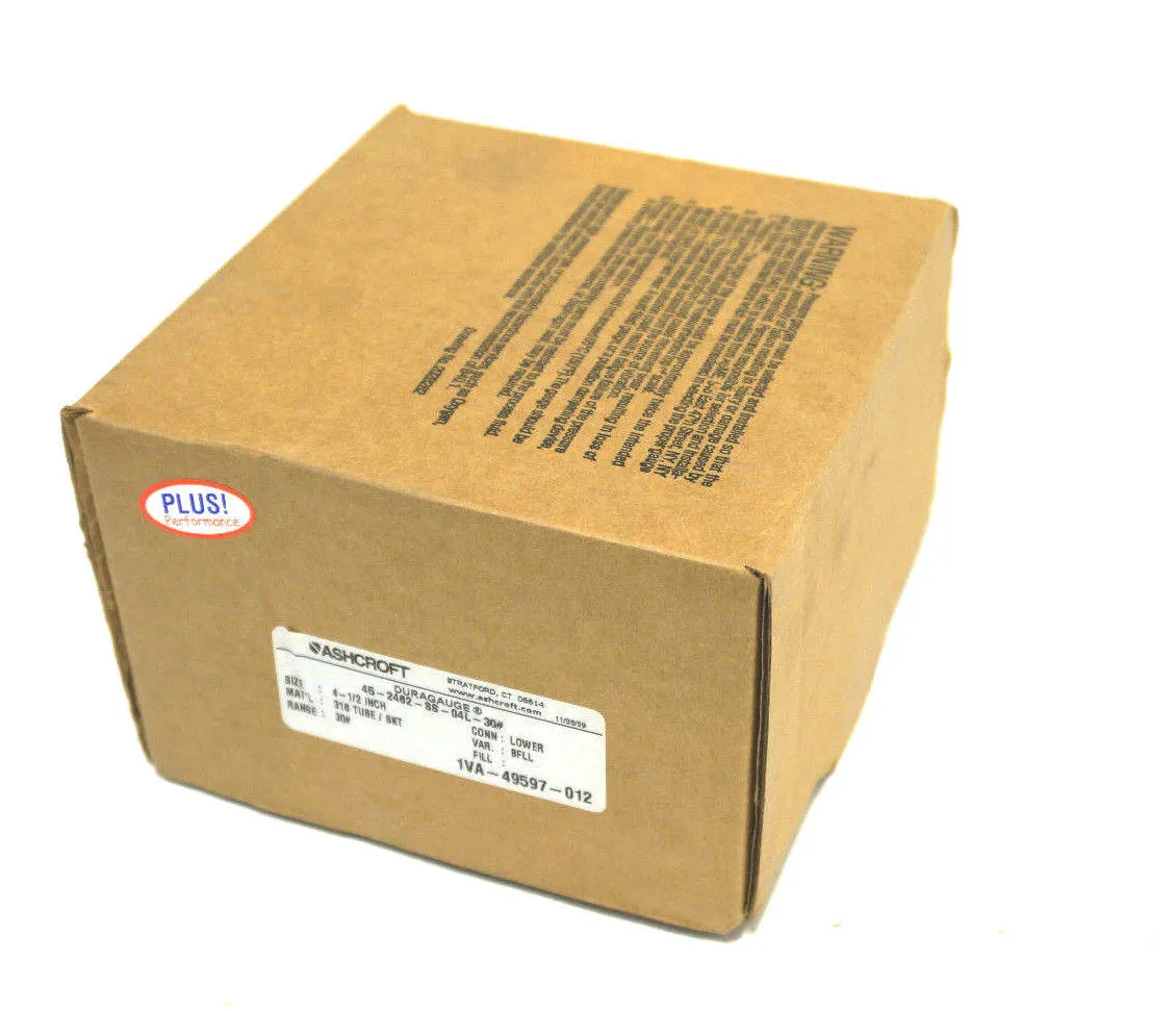 NEW ASHCROFT 45-2462-SS-04L-30 DURAGAUGE 452462SS04L30