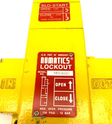 VT40N12Y | Numatics  Slo-Start Lockout Valve 150psig 10 Bar - Used