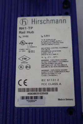 Hirschmann RH1-TP Rail Hub 24 VDC RH1TP STOCK B-1345