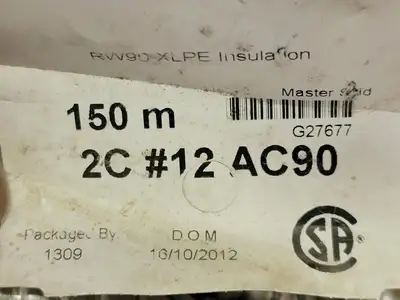 Armored Cable Wire 12 AWG 2 Conductor 600V