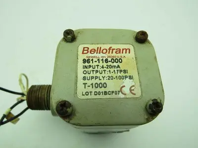 Bellofram 961-116-000 Current To pressure Transducer 4-20mA 1-17PSI