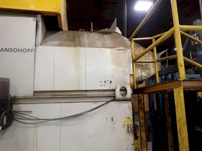 48" X 3-STAGE RANSOHOFF ROTARY DRUM BATCH AUTOMATIC PARTS DEBURR & WASHER SYSTEM, NEW 2013: YOBRO #24300