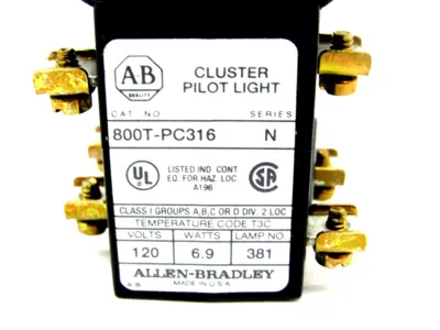 NEW ALLEN BRADLEY 800T-PC316 PILOT LIGHT SERIES N 800TPC316