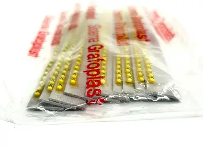 117 | Grafoplast  Wire Markers X Black on Yellow 10 Strips 9TFX16 - New