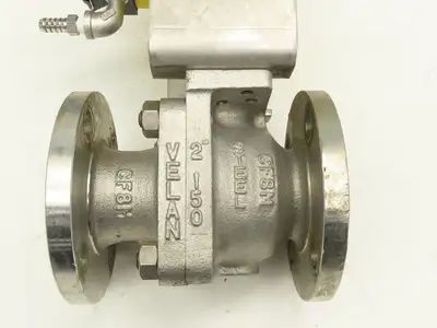 Velan 2"-150 Stainless Flanged Ball Valve w/Hytork 131 Pneumatic Actuator 120V