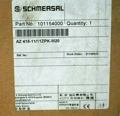 NEW SCHMERSAL AZ 415-11/11ZPK-M20 SAFETY INTERLOCK SWITCH 101154000