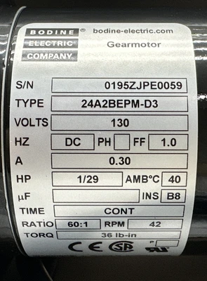 NEW Bodine Electric 24A2BEPM-D3