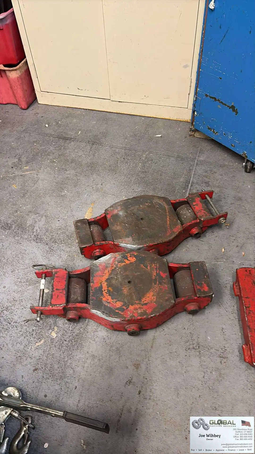 15 Ton Pivoting Rigging Skate with Bar Handle Pin 10"w X 19.5"