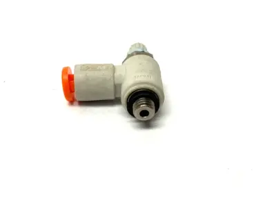 USED SMC ONE-TOUCH FLOW CONTROL FITTING 1/8" OD TUBE M3 X 0.5 THREAD