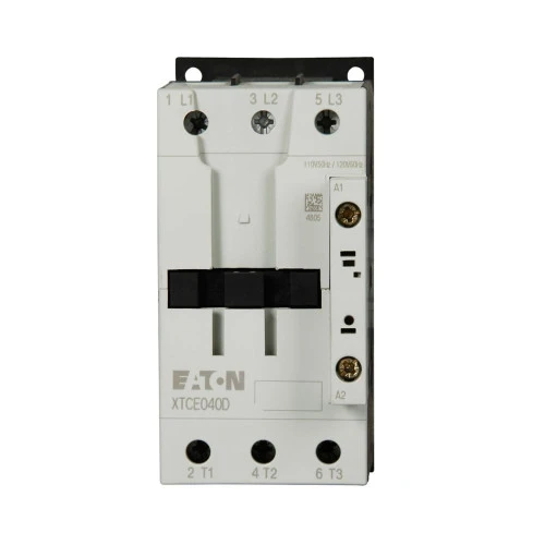 Eaton XTCE040D00TD Contactor, 40A, 24-27 Vdc, 0NO-0NC, 40A, Frame D, 55 mm [New]