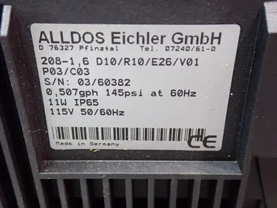 Used ALLDOS EICHLER 2081,6 D10/R10/E26/V01/P03/C03 Pumps (Metering) Ohio US | HGR 24 #737539