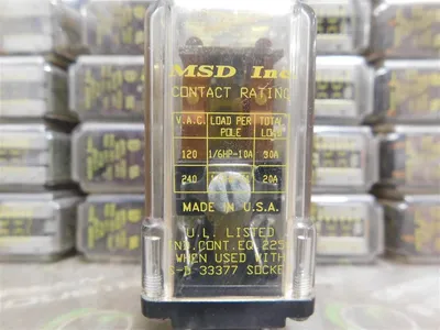 Lot of 40 MSD Inc. 219DXBP Relays 110V50Hz 120V60Hz Cont. Rating 120VAC 10A Used
