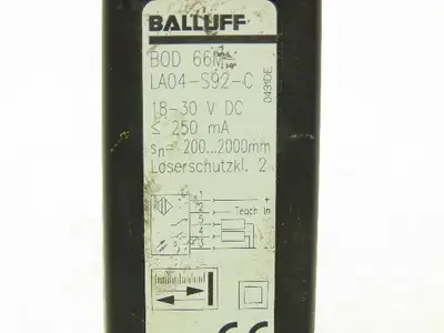 Balluff BOD 66M-LA04-S92-C Photoelectric Distance Sensor 18-30VDC Sn=200-2000mm