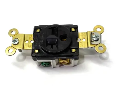 New | in-Stock Hubbell Brown Straight Blade Single Receptacle 2-Pole 3-Wire 250V 20A Electrical Fittings Michigan US | Maverick Industrial Sales #1402537
