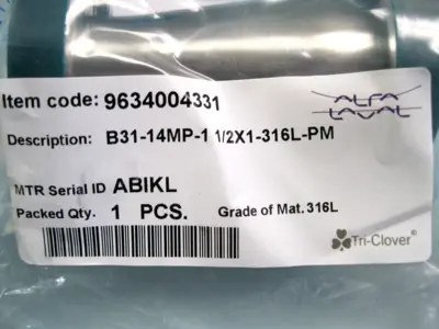 NEW Alfa-Laval B31-14MP-1 1/2 x1-316L-PM