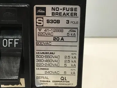 Used TOSHIBA S30B-3P-20A Circuit Breakers Michigan US | Ideal Machinery #1310470