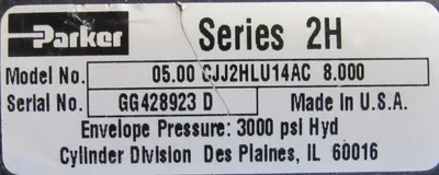 USED PARKER 05.00-CJJ2HLU14AC-8.000 CYLINDER 0500CJJ2HLU14AC8000