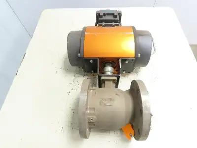 Flowserve Ser 39 Pneumatic Actuator Stainless 4" Flanged Ball Valve 33-39-SN-R6