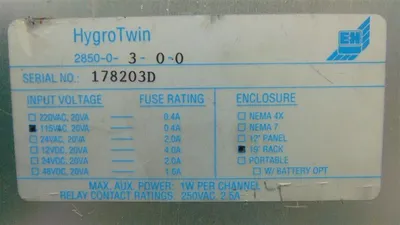 Endress+Hauser 2850-0-3-0-0 HygroTwin Analyzer Module Used