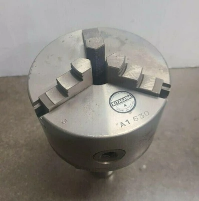 4-1/2" Diameter 3 Jaw Lathe Chuck KITAGAWA 4 A1 630 JAPAN With Morse 5 Arbor