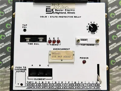Basler Electric BE1-51 G1E B6P A0E6F Solid State Protective Relay Used