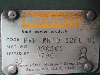 Used RACINE PVF PNTO 12EL 01 Pumps Ohio US | HGR 24 #1147761
