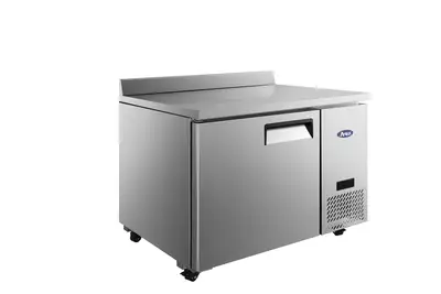 New | in-Stock Atosa New Atosa MGF44GR 44" Worktop Refrigerator w/ Backsplash, Side Mount Compressor Worktop Refrigerators Illinois US | Falcon Restaurant Supply #1375542