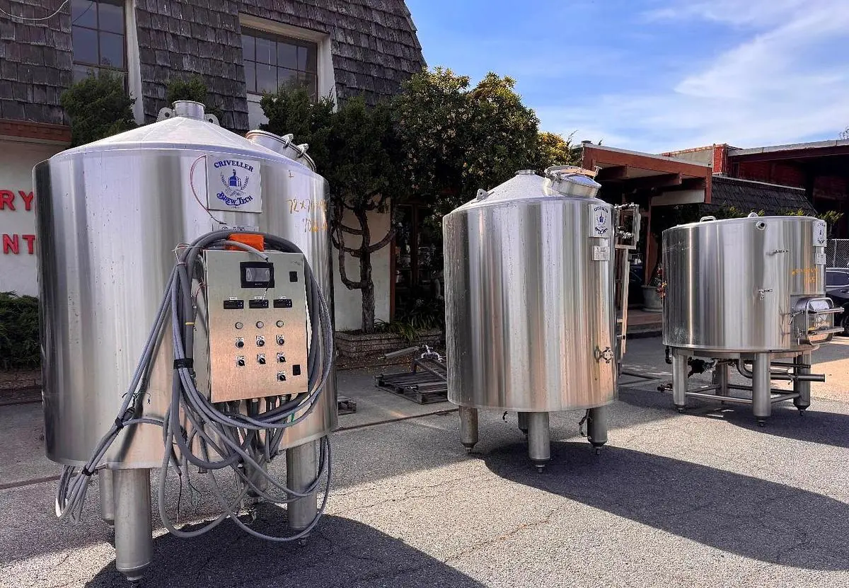 USED CRIVELLER BREWHOUSE SYSTEM (INCLUDES HLT 21, MLT 32, BK 21, WP 19)