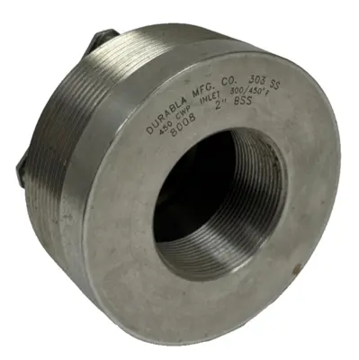 NEW DURABLA MFG. CO. 8008 BASIC CHECK VALVE 303SS 2" BSS 300-450DEG. F