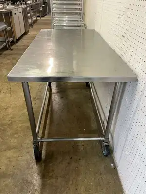 Used Falcon Restaurant Supply Used 60" X 30" Stainless Steel Table with Casters - FG Food Prep Tables Illinois US | Falcon Restaurant Supply #1374950