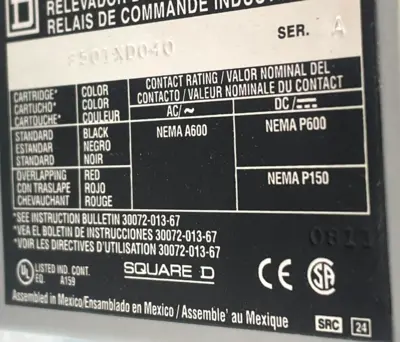 NEW SQUARE D 8501XDO40 V53 CONTROL RELAY SER. A 8501XDO40V53