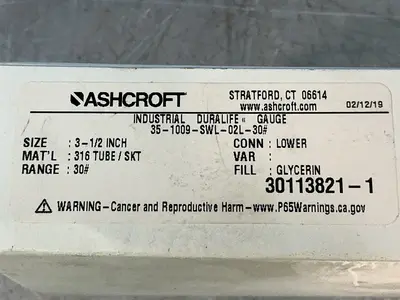 Used ASHCROFT 351009SWL02L30# Lab Manometers Ohio US | HGR 24 #1580242