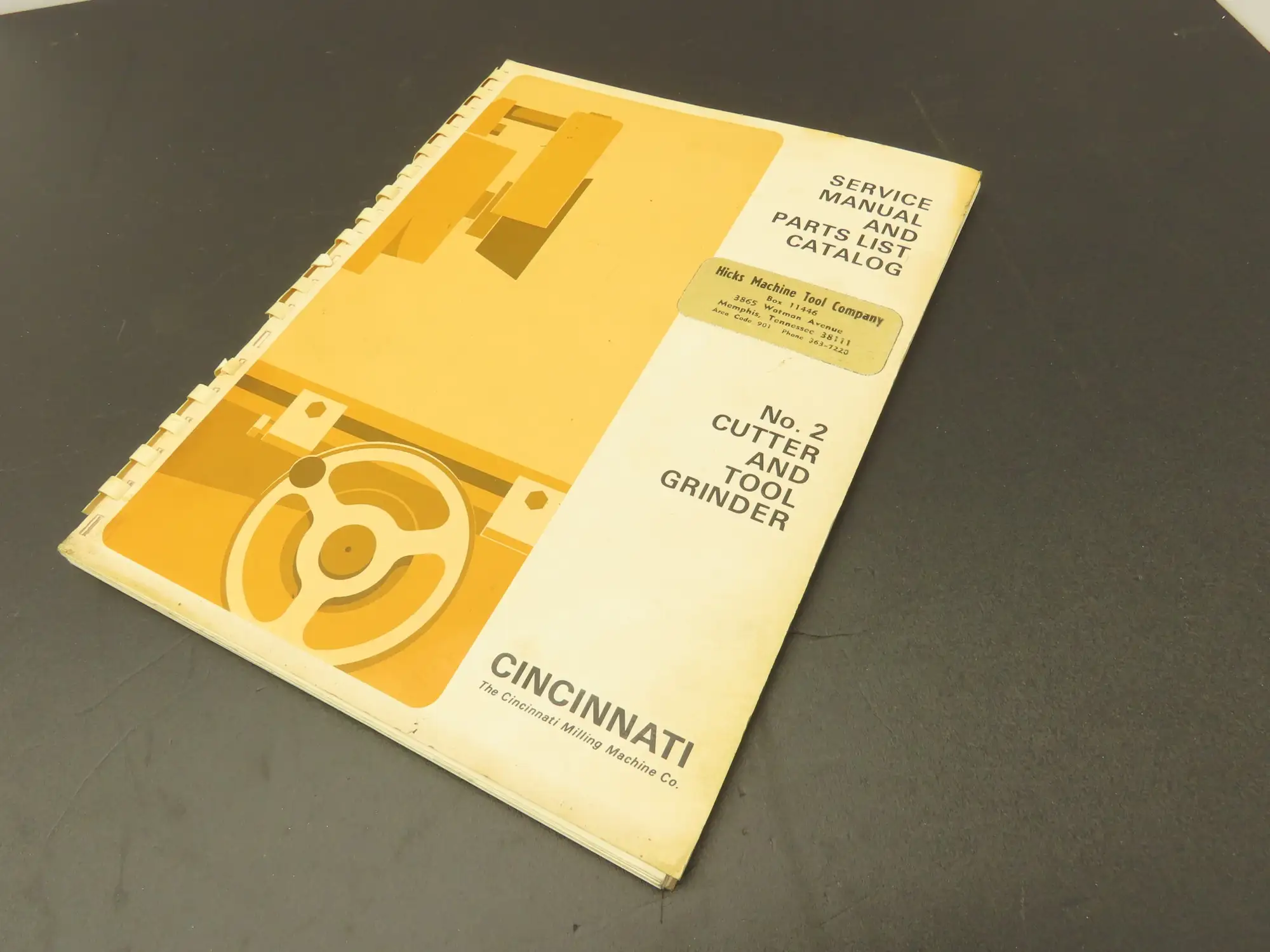 Cincinnati No 2 DO Cutter & Tool Grinder Owner Operator Instruction Manual