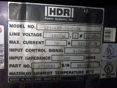 Used HDR ZF248070CFK Electrical Controls | HGR 24 #748005