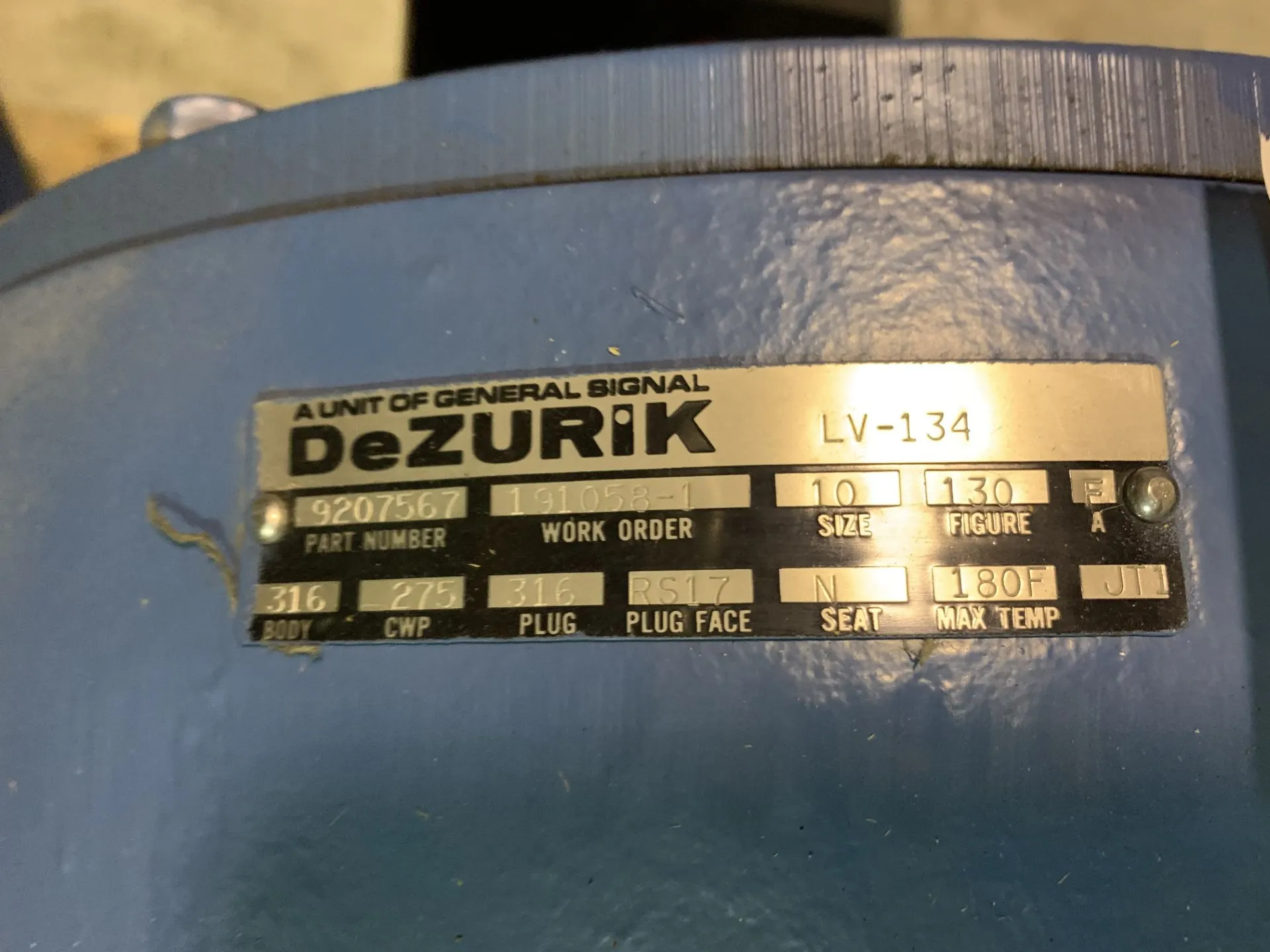 Dezurik 10" Model 130 Eccentric Plug Valve, New Storeroom Spare