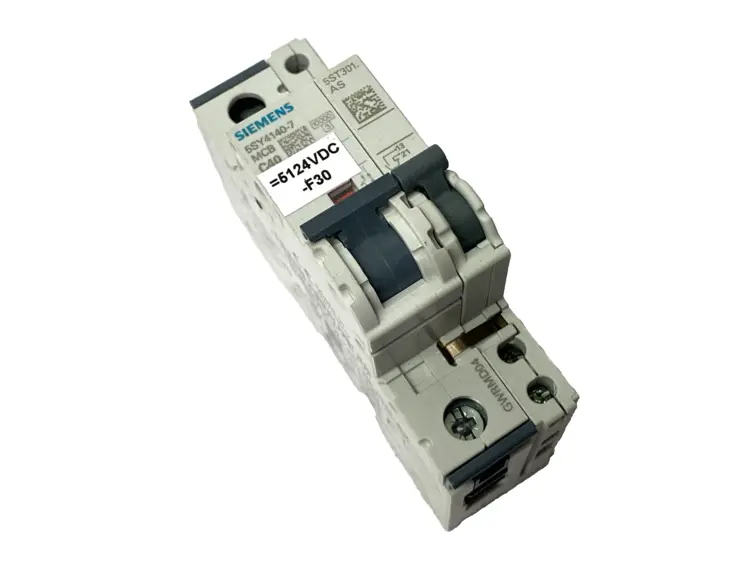 Used SIEMENS MINIATURE CIRCUIT BREAKER C40 1-POLE 40A W/ 5ST3010 AUX SWITCH Circuit Breakers | Maverick Industrial Sales #1105945