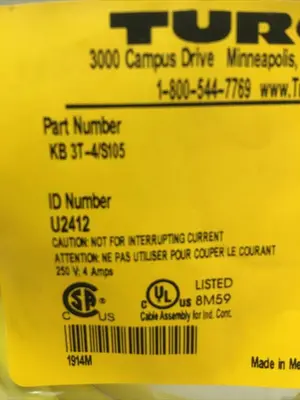 New | in-Stock TURCK KB 3T-4/S105 Miscellaneous Equipment (Electrical & Power) | Surplus Asset Holdings #1190090
