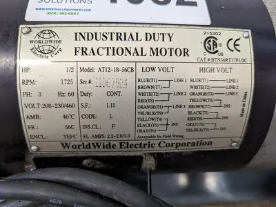 GAST 1/2 Hp Vacuum Pump