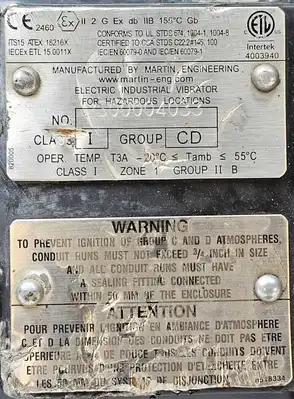 NEW MARTIN ENGINEERING National Oilwell Varco Co Vibrating Motor