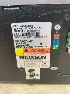 USED Branson Branson Ultrasonics 0.40DCXS40H0R / S40:0.40