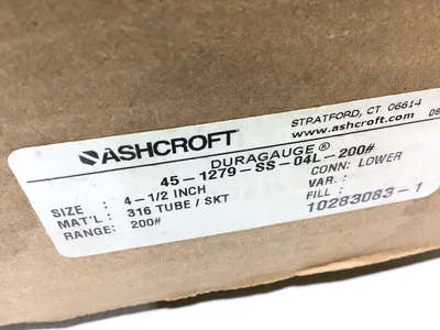 ASHCROFT DURAGAUGE 45-1279-SS-04L-200#