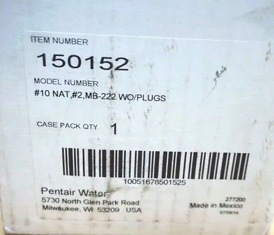 NEW PENTAIR 150152 FILTER #10 NAT, #2,MB-222