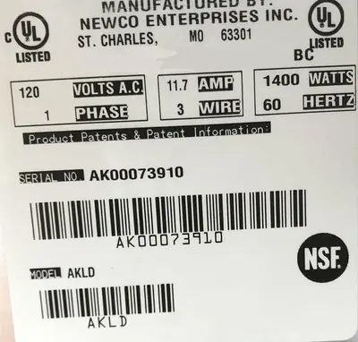 Newco air pot brewer - Model AKLD -