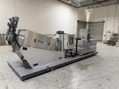 NEW NWI JX302 VOLUTE PRESS SLUDGE DEWATERING SYSTEM W/  POLYMER  DOSING UNIT MFG 26