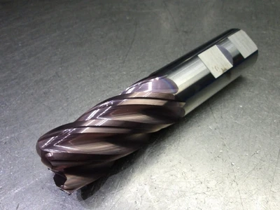 Kyocera/SGS 1" 5 Flute Carbide CR Endmill 1" Shank .190" R 37156 (LOC1178D)