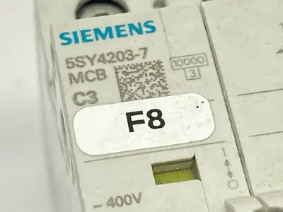 5SY4203-7 | Siemens  MCB C3 Circuit Breaker 2-Pole 3A 400V - Used